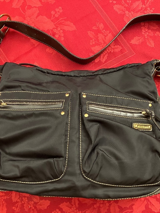 StorkSak London Handbags - StorkSak London Emily Black Nylon and Leather Diaper Bag (Excellent Condition)
